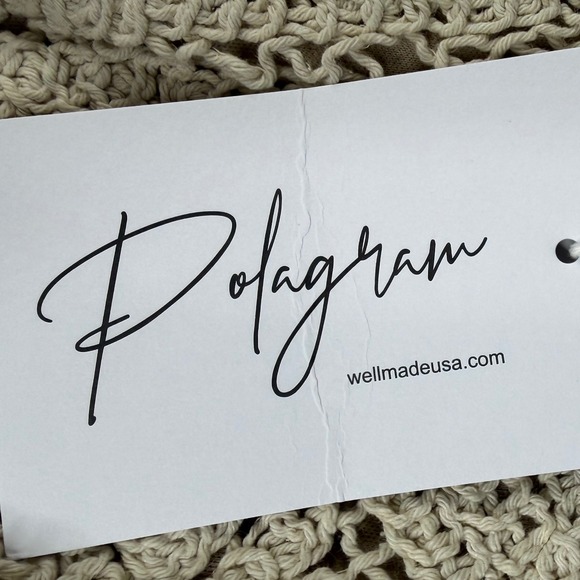 New Polagram Crochet Contrast‎ Midi Dress size Medium Cream - Picture 5 of 8